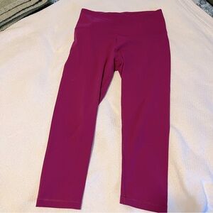 Yogalicious Women’s Dark Fuchsia High Rise Lux Basic Ankle Legging, Size L